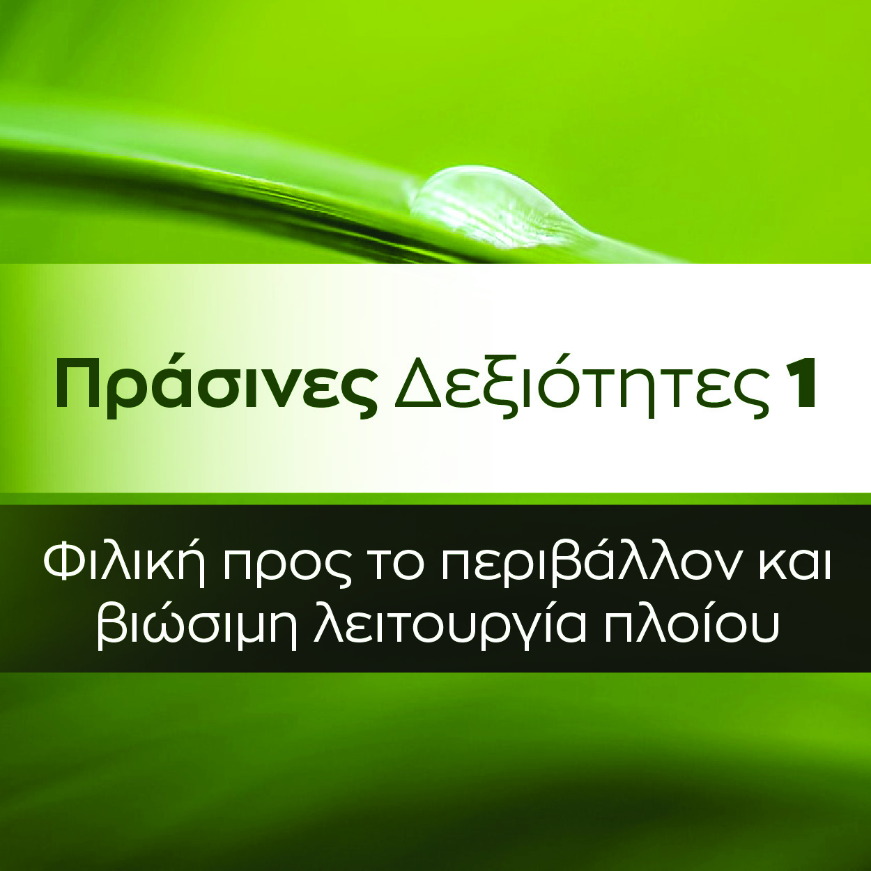 Πράσινες Δεξιότητες 1. Φιλική προς το περιβάλλον και βιώσιμη λειτουργία πλοίου
