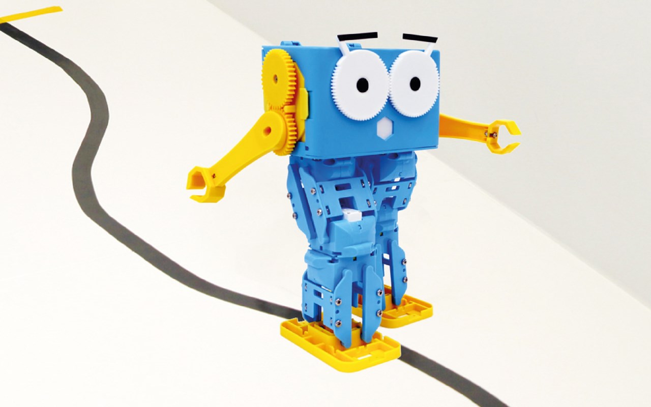 Marty the robot takes its first steps (for school groups)
