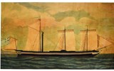 Η «Καρτερία», το πρώτο ατμοκίνητο πλοίο του Αγώνα. Ανυπόγραφο, Υδατογραφία. 19ος αιώνας