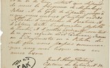 Επιστολή του Frank Abney Hastings (Φραγκίσκου Άστιγξ), πλοιάρχου του πολεμικού πλοίου«Kαρτερία» από το ακρωτηρίου Πάπας επί της «καρτερίας» προς τον Fabricius, Commandant de Cannonier National Helvetia, αναφερόμενη στον αποκλεισμό του Μεσολογγίου. 3 Δεκεμβρίου 1827